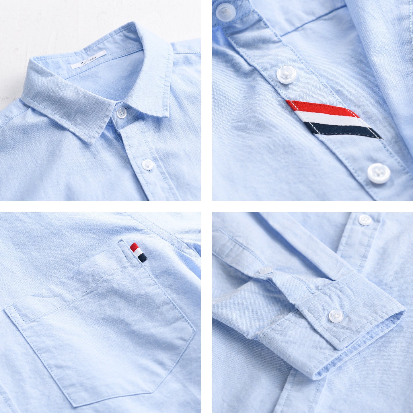 Men's Casual Cotton Overshirt with Chest Pocket and Subtle Tricolor Detail Chichicherry