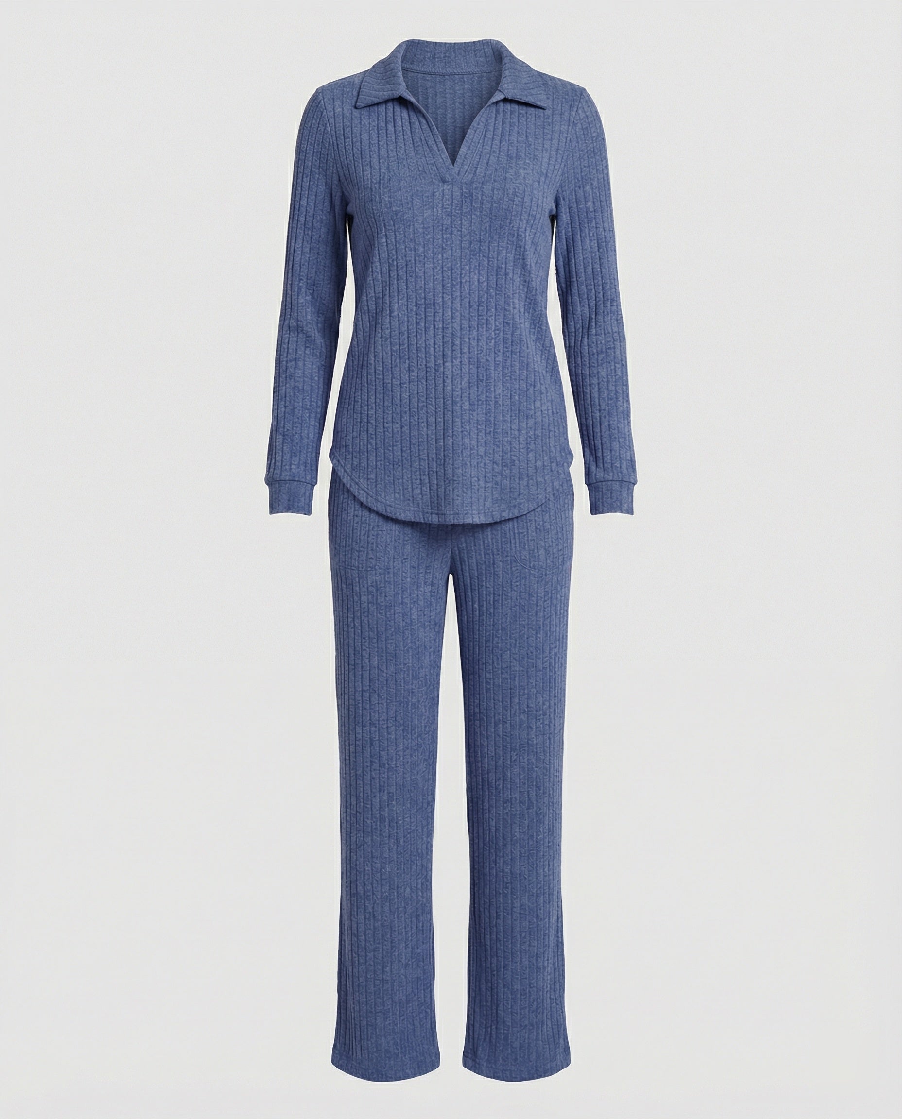 Women House Suit Set Ribbed