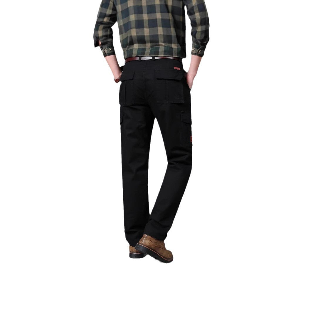 Men's cargo pants with multiple flap pockets and sturdy cotton blend Chichicherry