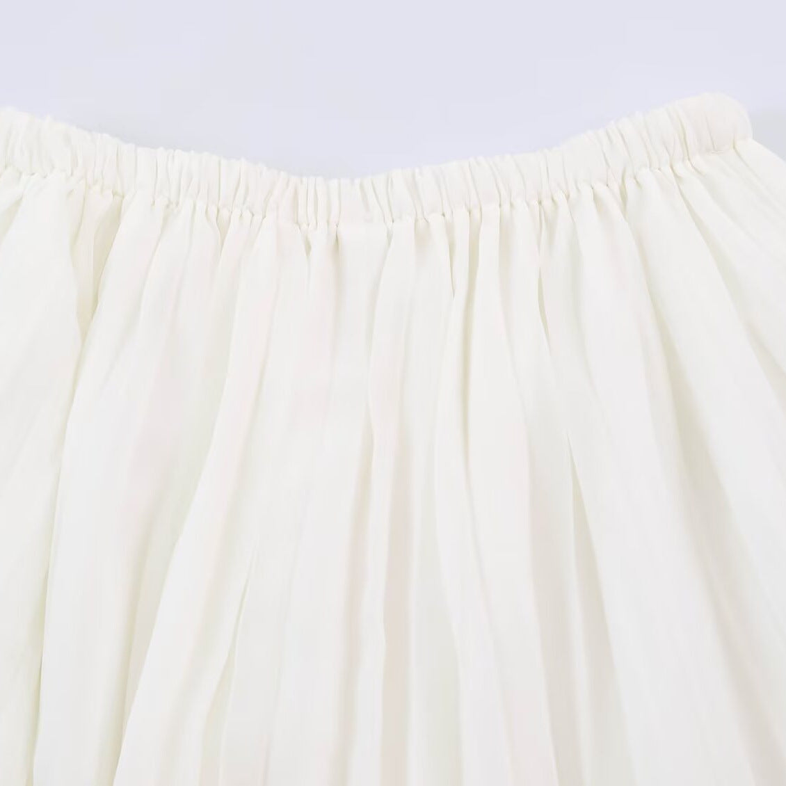 Women's Pleated Maxi Skirt made of Chiffon with Elastic Waistband Chichicherry