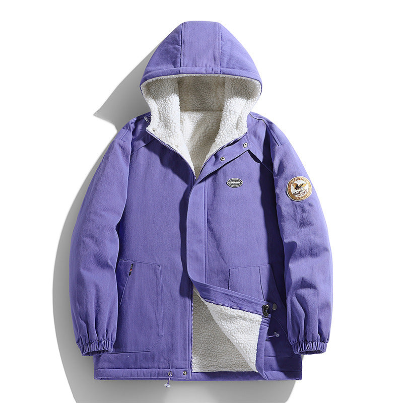 Men's padded canvas parka with Sherpa fleece lining and hood Chichicherry