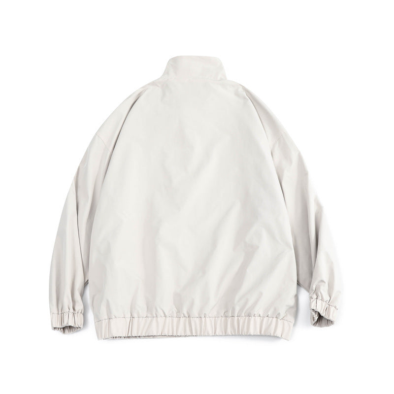 Men's loose-fitting lightweight windbreaker with high stand-up collar and elastic hem Chichicherry