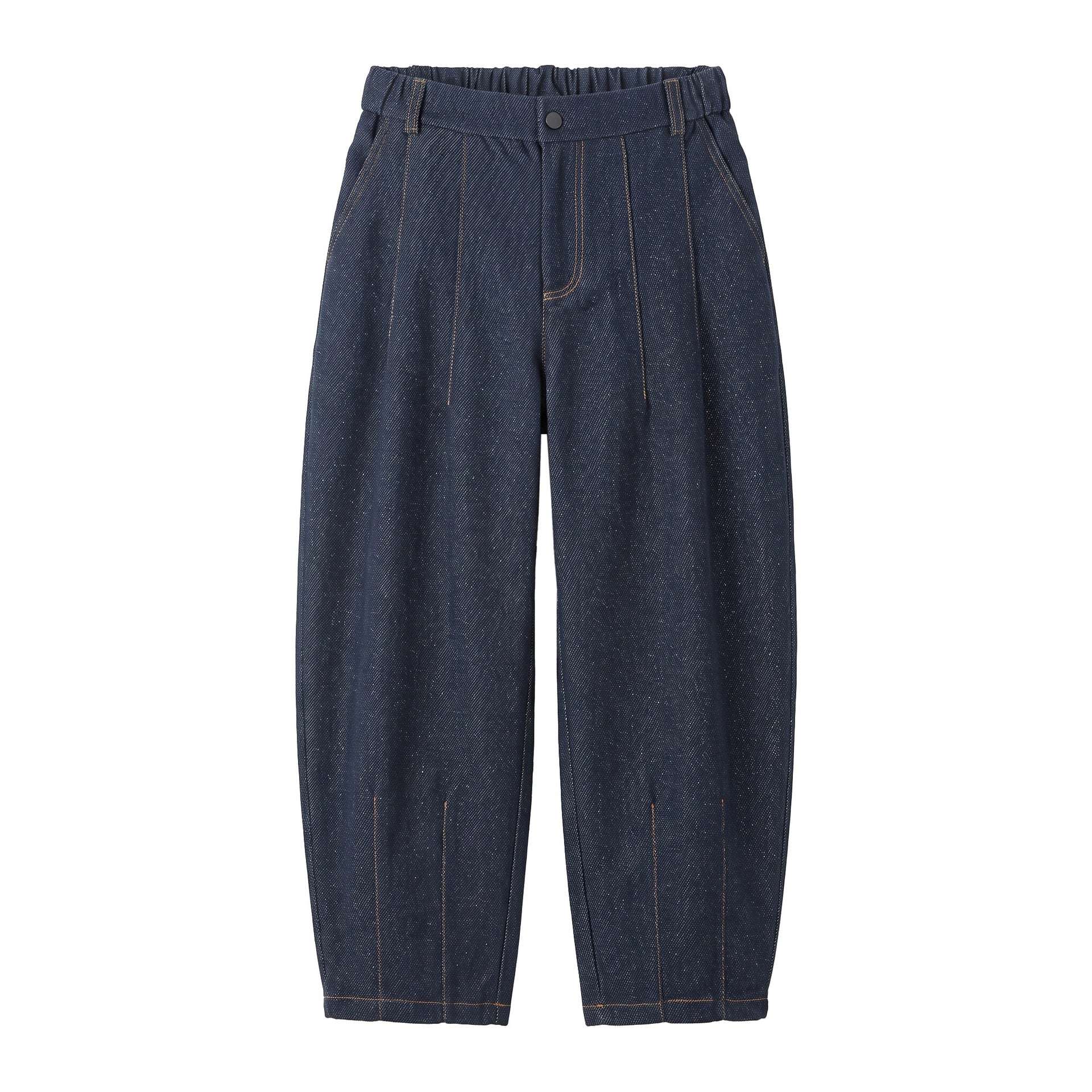 Women's High-waisted Wide Culotte Pants with Crease and Elastic Back Chichicherry