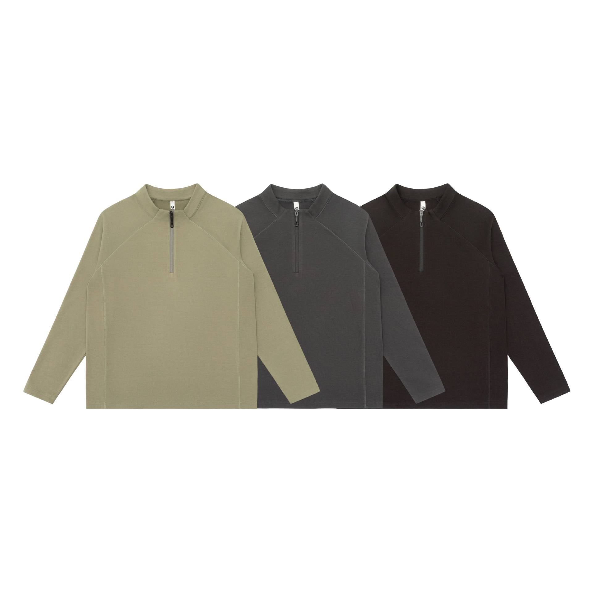 Unisex Half-zip sweatshirt with turtleneck and raglan seams Chichicherry