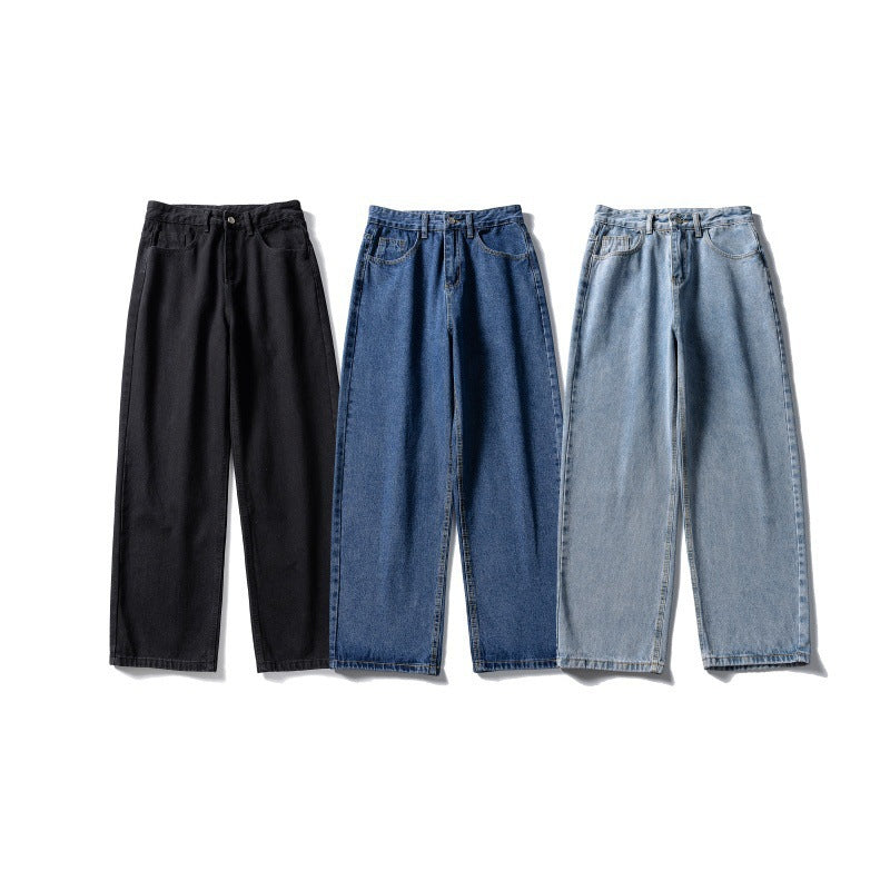 Women's high-waisted wide jeans made of sturdy denim with a straight leg Chichicherry