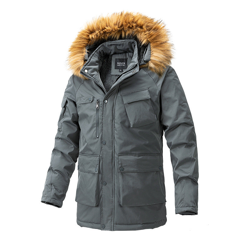 Men's Warm-Lined Parka Jacket with Hood and Teddy Lining Chichicherry