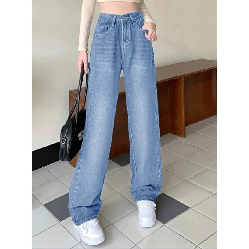 Women's wide High-Waist Baggy jeans with straight leg Chichicherry