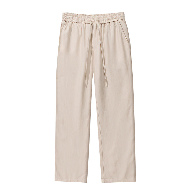 Men's Casual Cotton Chino with Elastic Waistband and Drawstring Chichicherry
