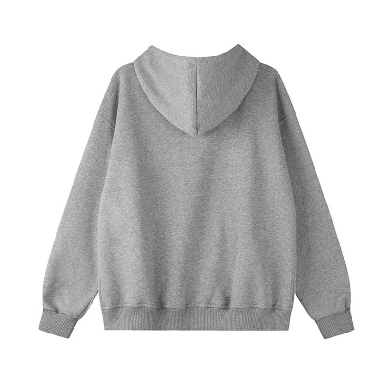Women's hooded sweatshirt jacket with full zip, oversized cut and statement front print Chichicherry