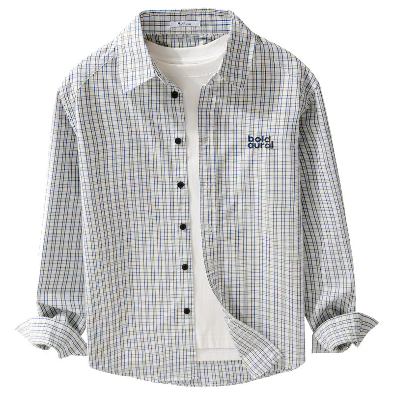 Men's cotton overshirt with fine check pattern and Kent collar Chichicherry