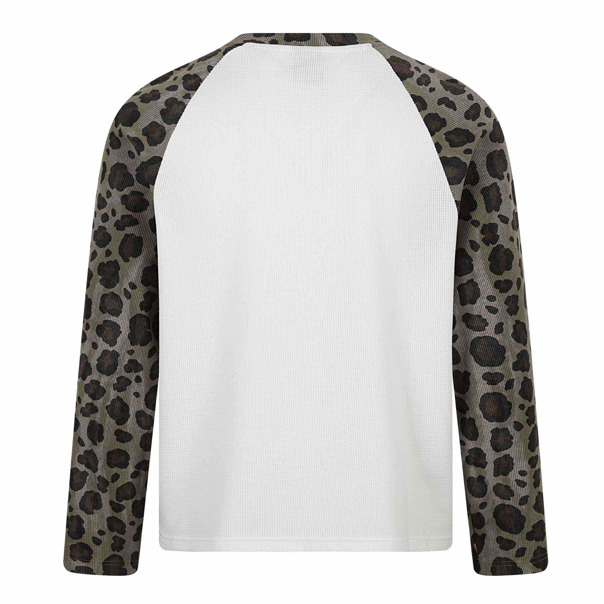 Women's long sleeve thermal shirt with raglan sleeves and leopard inserts Chichicherry