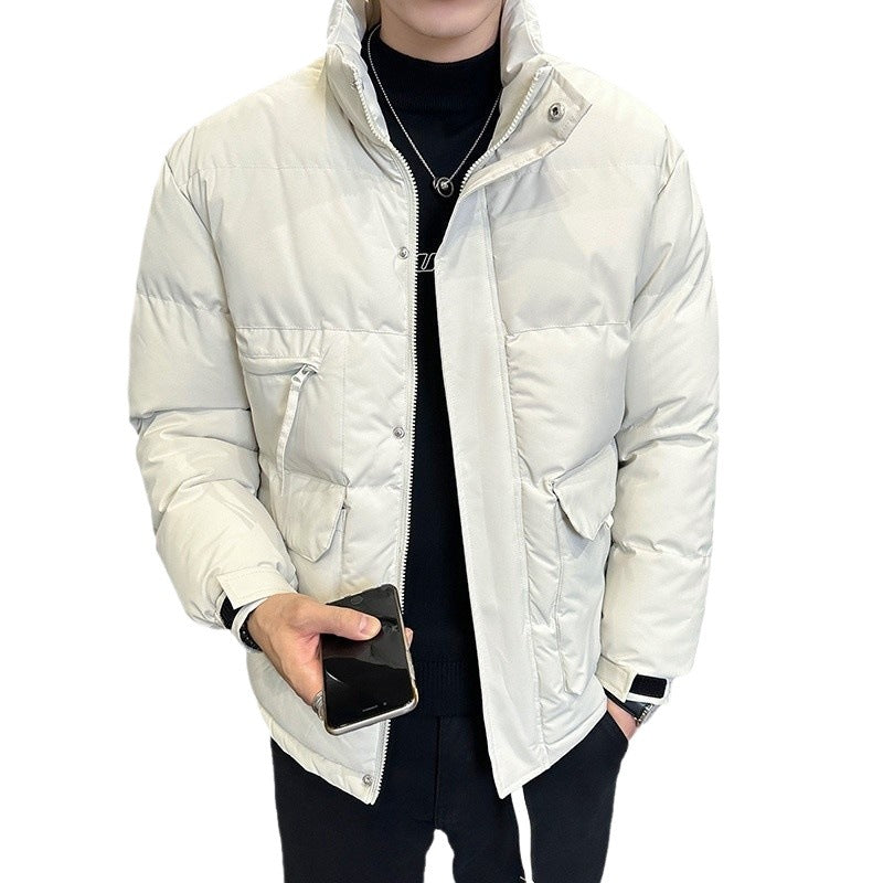 Men's thermo quilted jacket with high stand-up collar and flap pockets Chichicherry