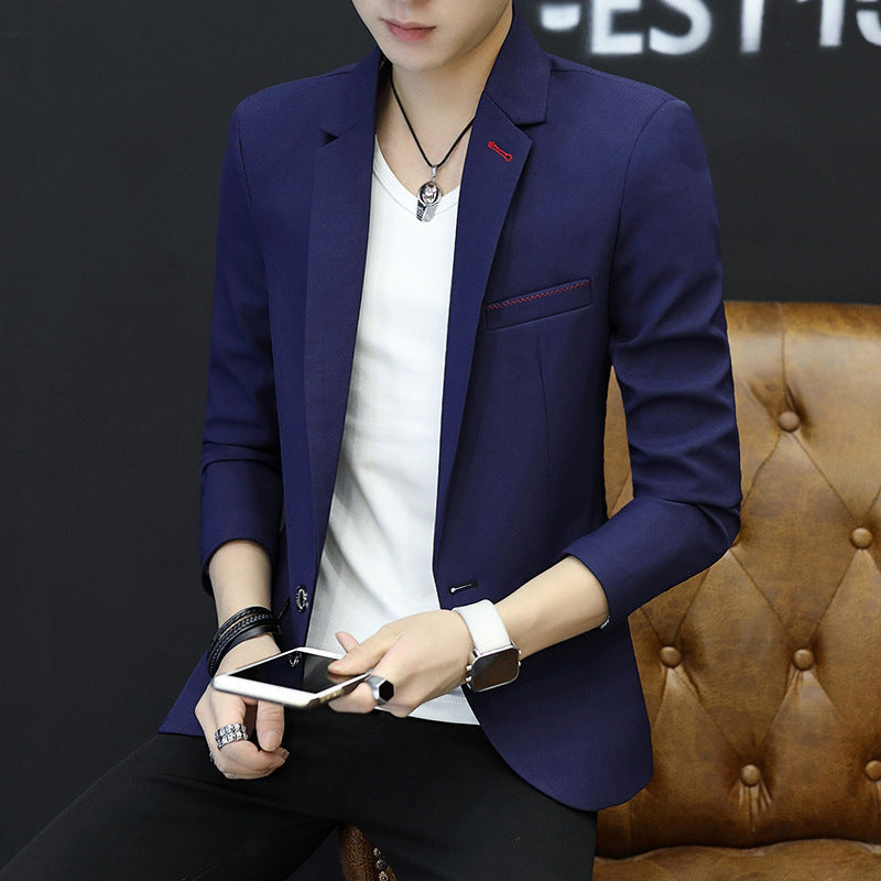 Men's Slim-Fit Casual Blazer with Narrow Lapels and Light Stretch Quality Chichicherry