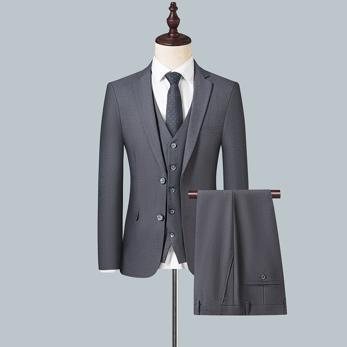 Men's Slim Fit Single-Breasted Business Blazer with Two-Button Silhouette Chichicherry