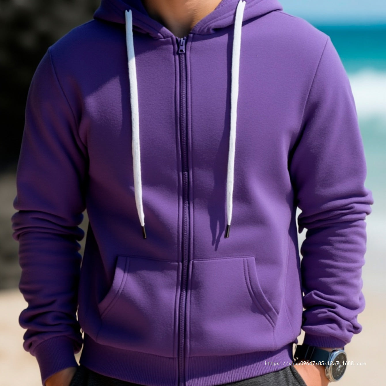 Men's hooded sweat jacket with full zip, kangaroo pockets & soft lining Chichicherry