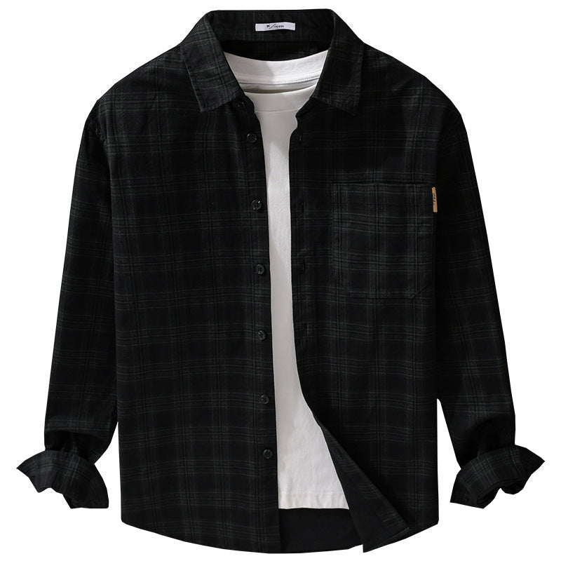 Men's Checked Shirt Jacket-Over shirt made of lightweight twill with chest pocket Chichicherry