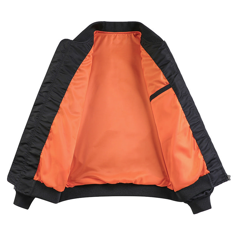 Men's Lightweight Flight Bomber Jacket with Water-Repellent Shell and Contrast Lining Chichicherry