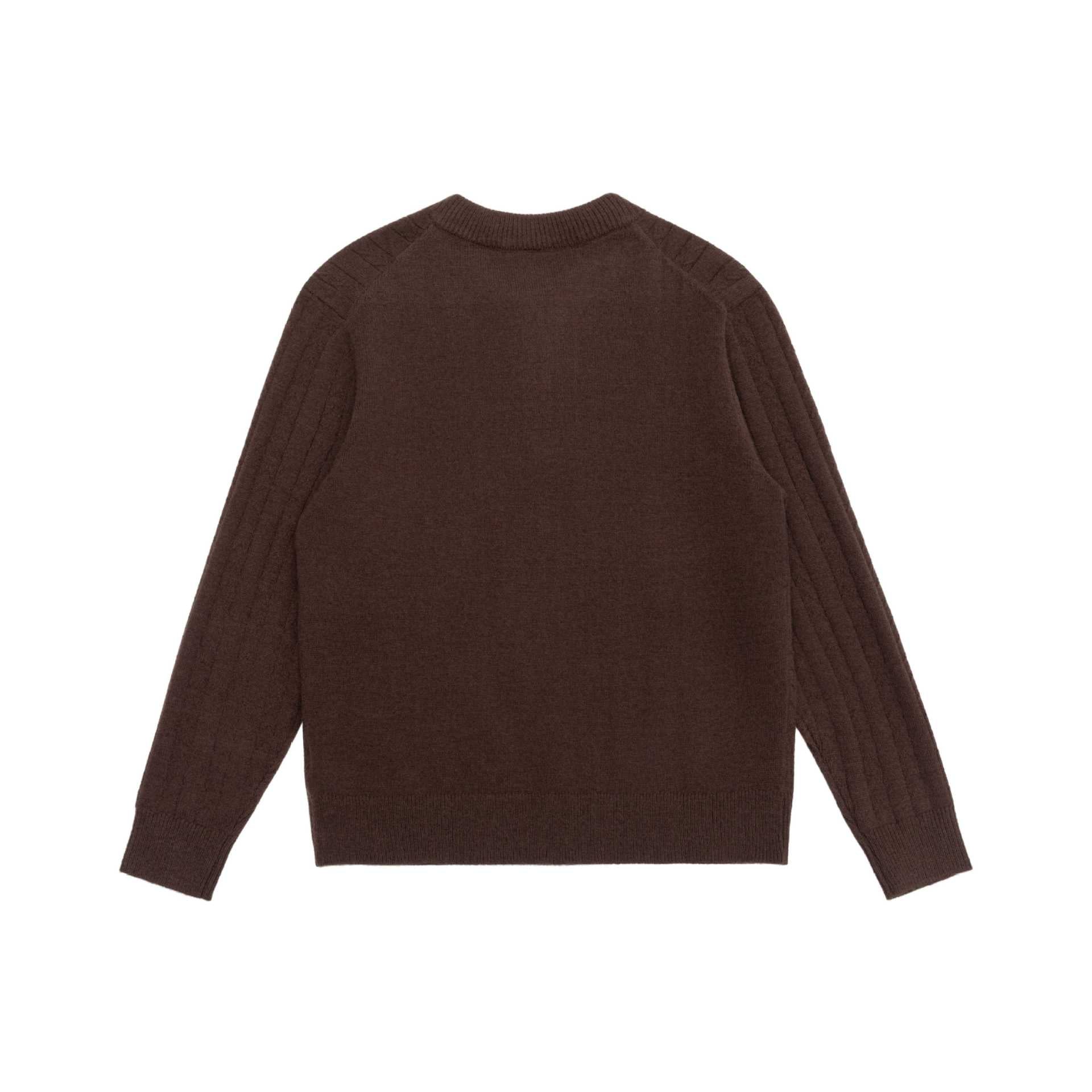 Men's Cable Knit Half Zip Sweater with Stand Collar and Ribbed Hem Chichicherry
