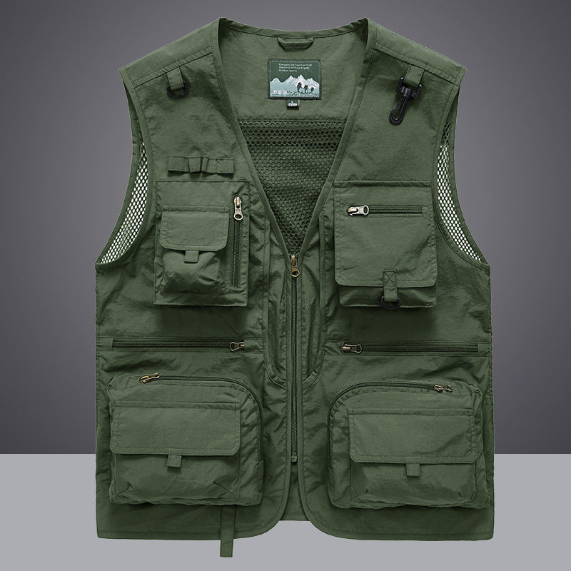 Men's Multifunctional Fishing and Utility Vest with Mesh Inserts and Multiple Pockets Chichicherry