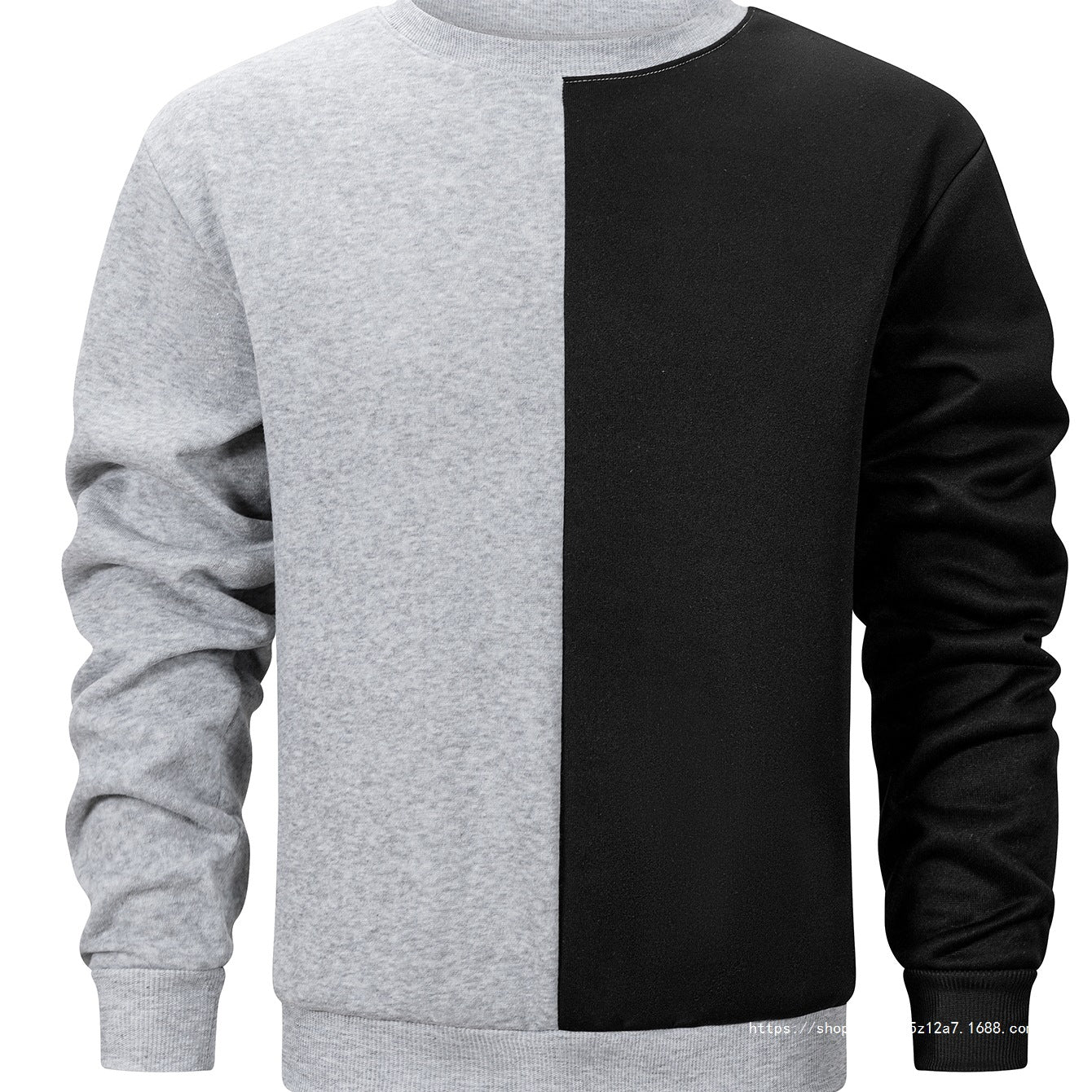 Men's sweatshirt with two-tone block design, crew neck & soft cotton blend Chichicherry