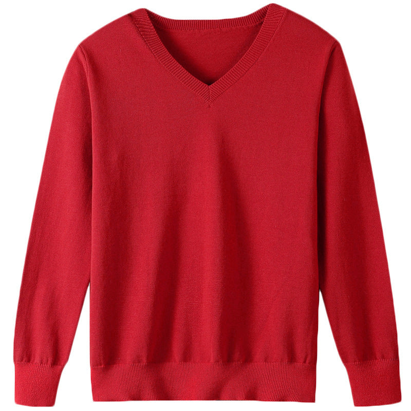Women Light V-Neck Fine Knit Sweater made of Cashmere-Soft Cotton Blend with Elastic Ribbed Cuffs Chichicherry
