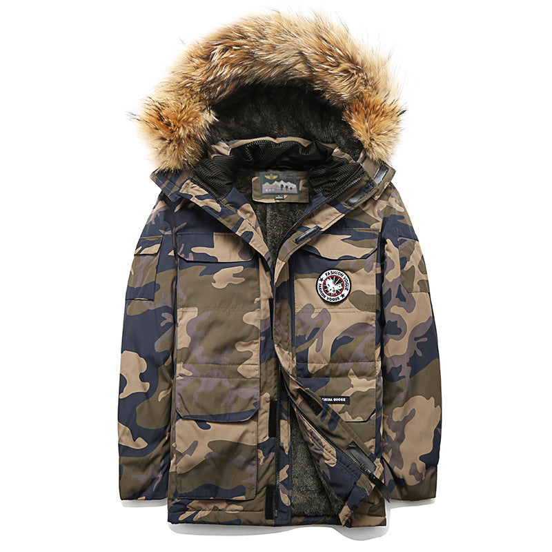 Men's winter parka with hood and faux fur trim, insulating thermal lining & multiple pockets Chichicherry