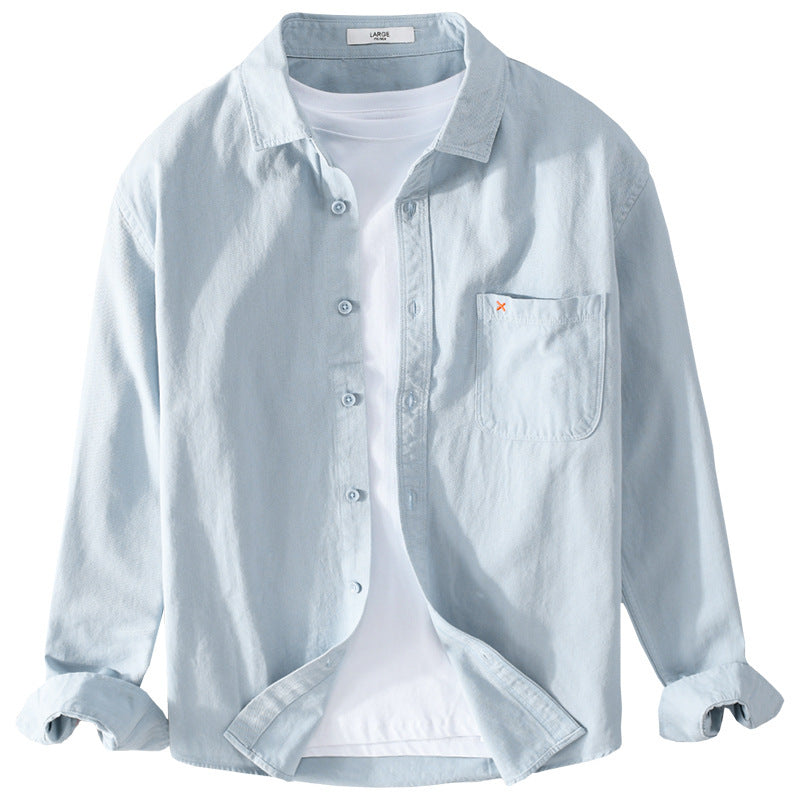 Men's Lightweight Cotton Overshirt in Relaxed Fit with Chest Pocket Chichicherry