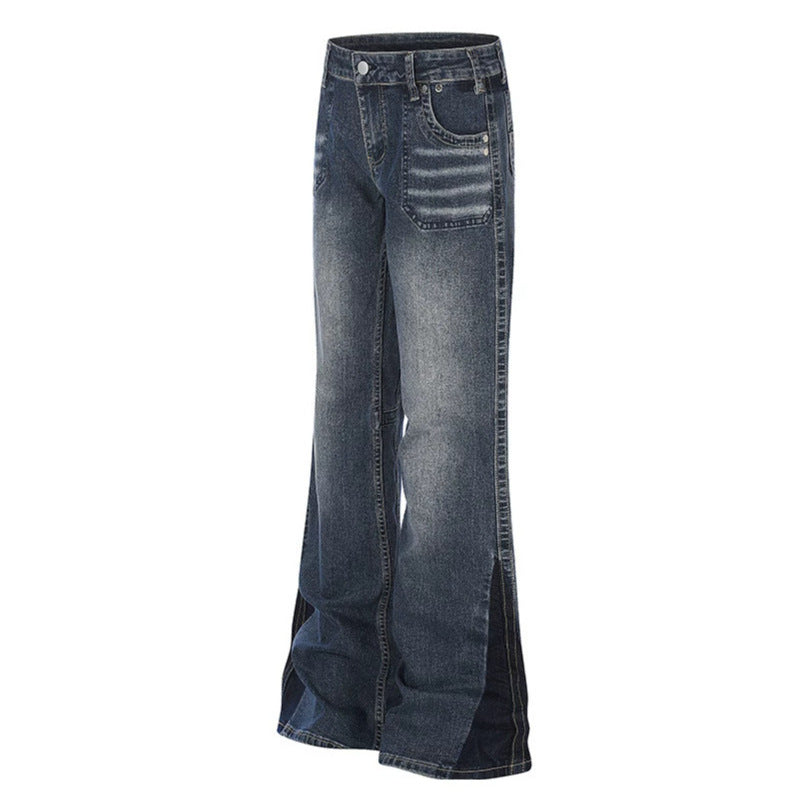Women flared jeans with high waist and side contrast stripes Chichicherry