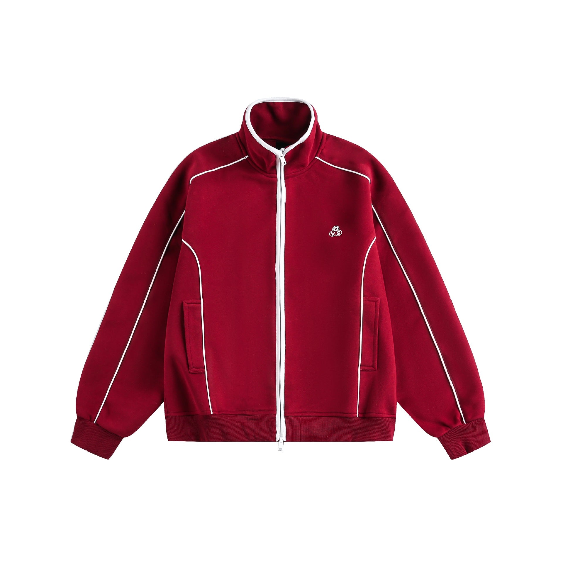 Women's Oversize Sweat Jacket with Stand-Up Collar and Two-Way Zipper Chichicherry
