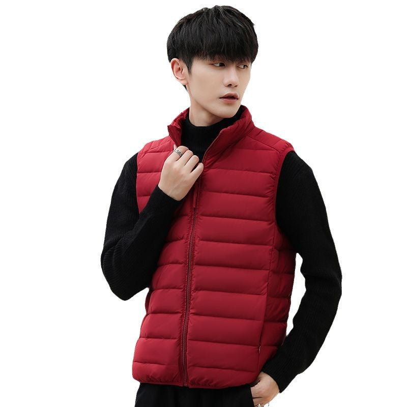 Men's sleeveless quilted thermal vest in city look with stand-up collar and windproof shell Chichicherry