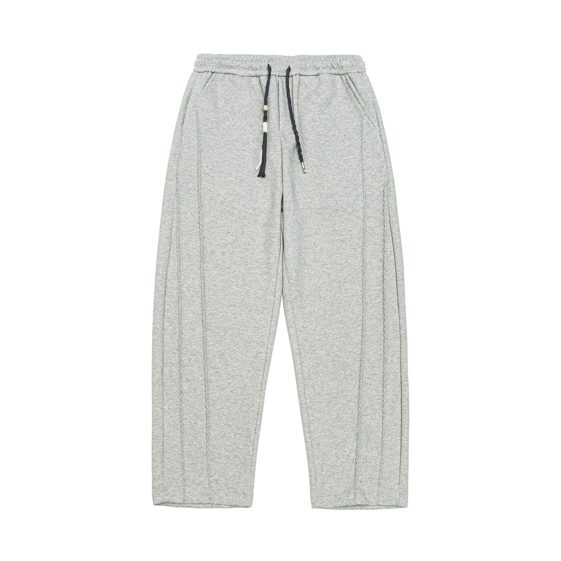 Women's Loose Cropped Sweatpants with Elastic Waistband and Applied Back Pocket Chichicherry
