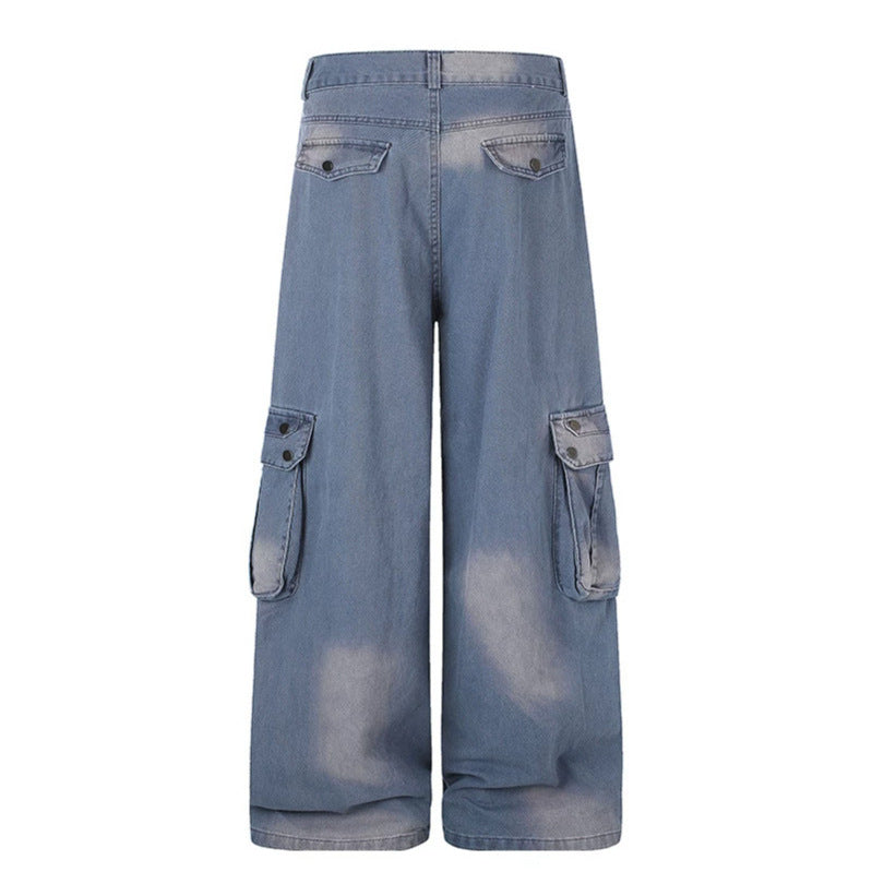 Women's Wide Cargo Denim Culotte with Utility Pockets Chichicherry