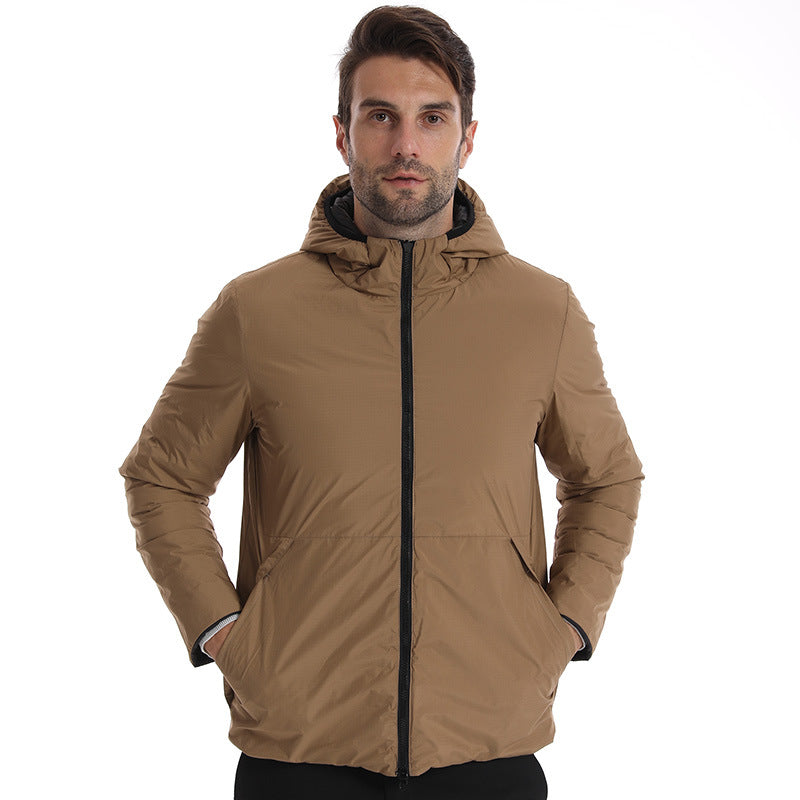 Men's ultra-light padded hooded jacket with compact packing size and wind-resistant surface Chichicherry
