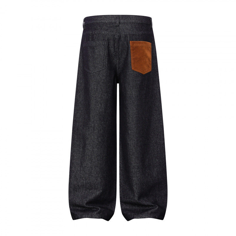 Women's Wide Balloon Jeans with High Waist, Button Closure and Gathered Hem Chichicherry