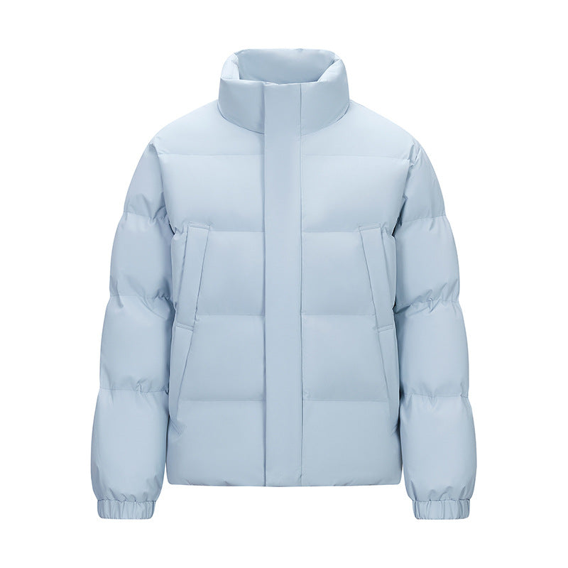 Men's Padded Quilted Jacket with High Stand-Up Collar and Concealed Zip Chichicherry