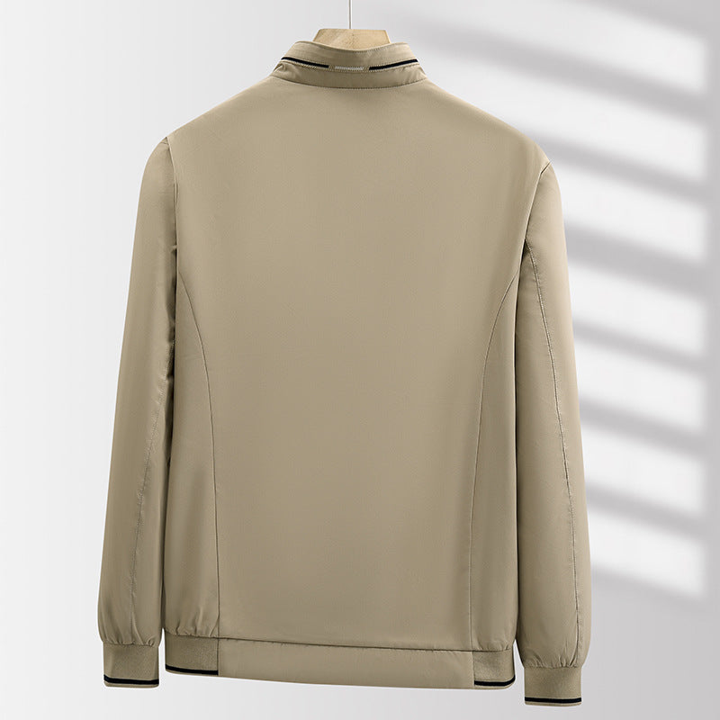 Men's Light Urban Windbreaker with Stand-Up Collar, Two-Way Zip and Zip Pockets Chichicherry