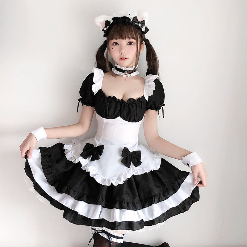 Women's playful maid costume with ruffle details and hair accessory Chichicherry