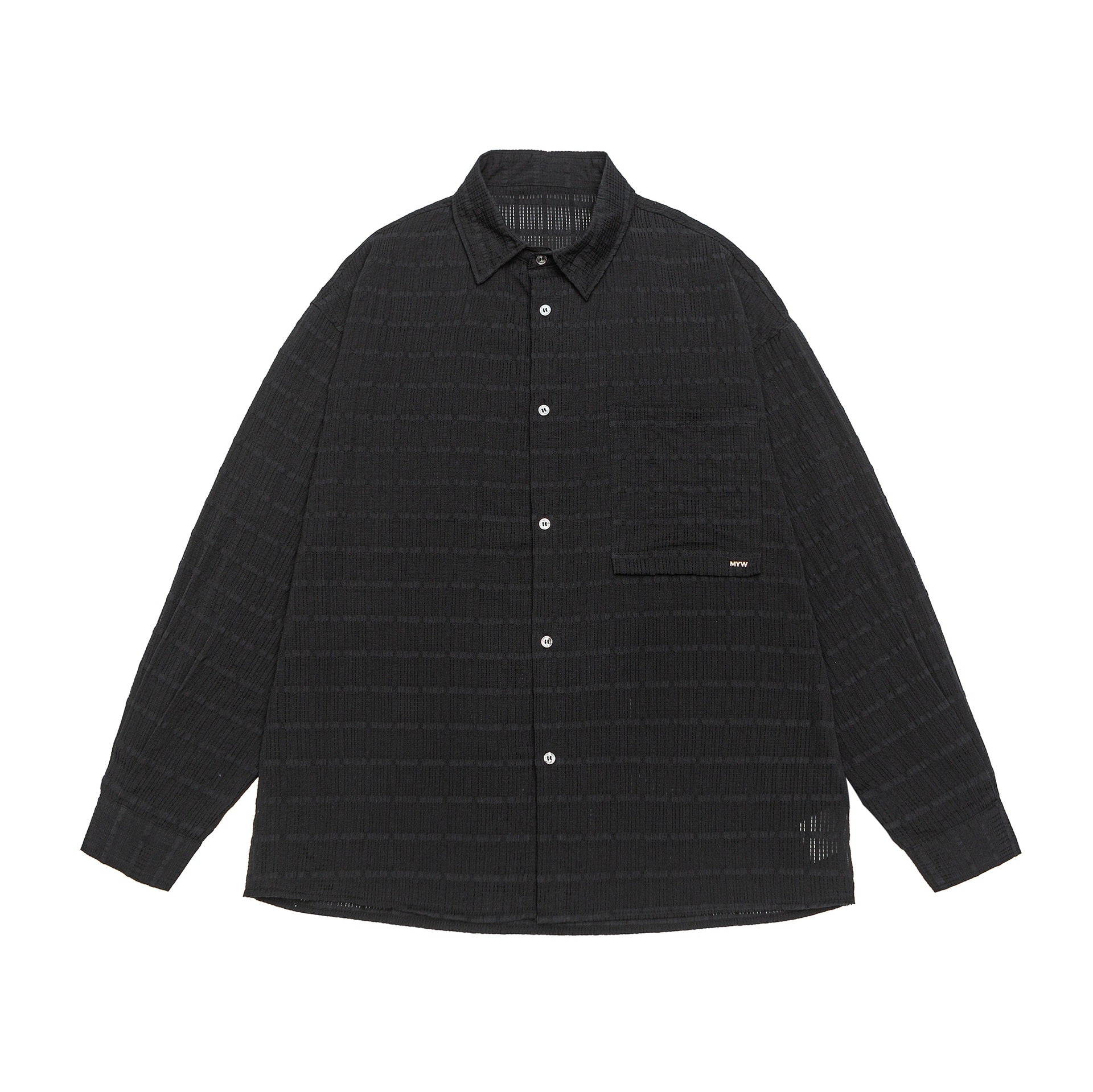 Unisex Textured Oversized Shirt Jacket with Chest Pocket Chichicherry
