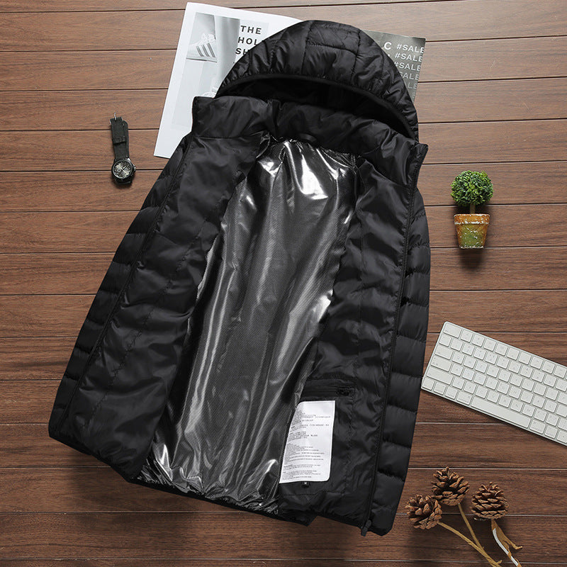 Men's ultra-lightweight quilted parka with hood and thermoregulating insulation Chichicherry