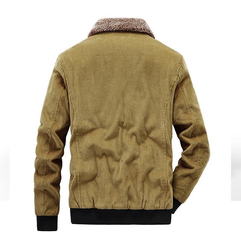 Men's cord field jacket with Sherpa inner lining, stand-up collar and patch pockets Chichicherry