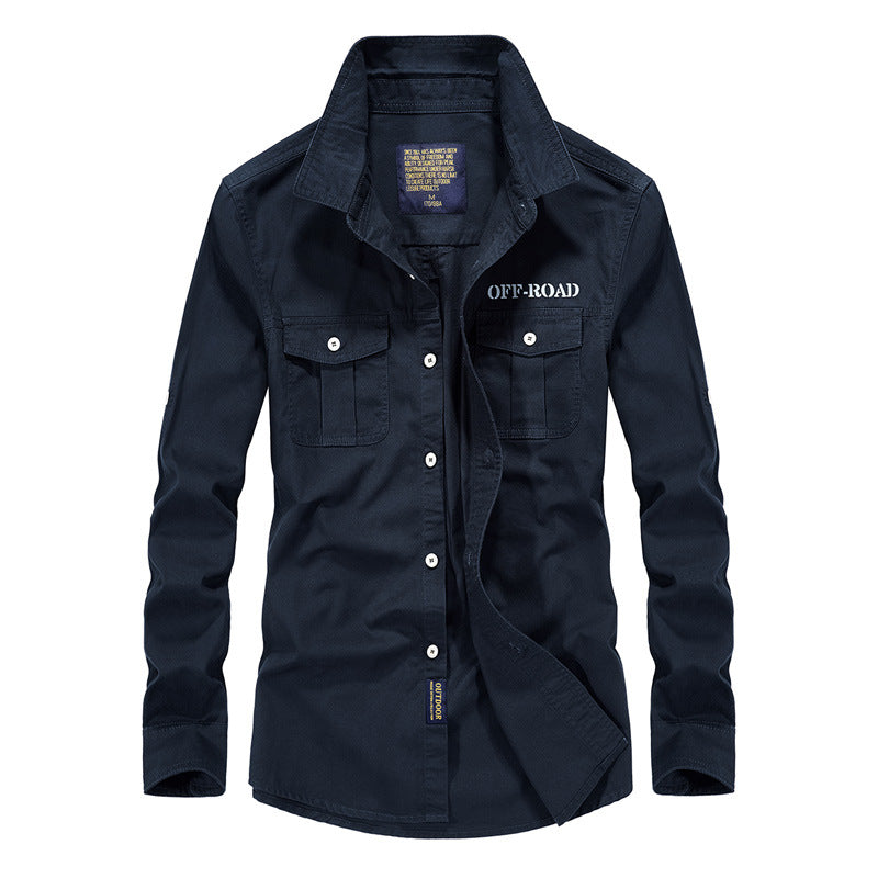 Men's Field Shirt Jacket with Chest Pockets and Offroad Print Chichicherry