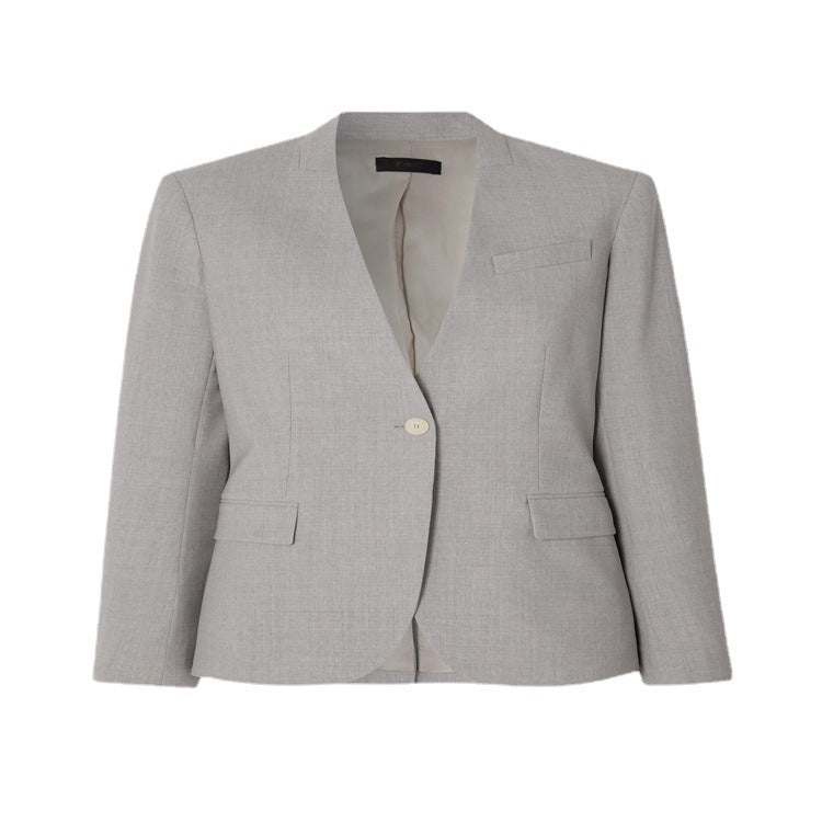 Women Tailored Suit with Wide Leg and Single-Breasted Blazer Chichicherry