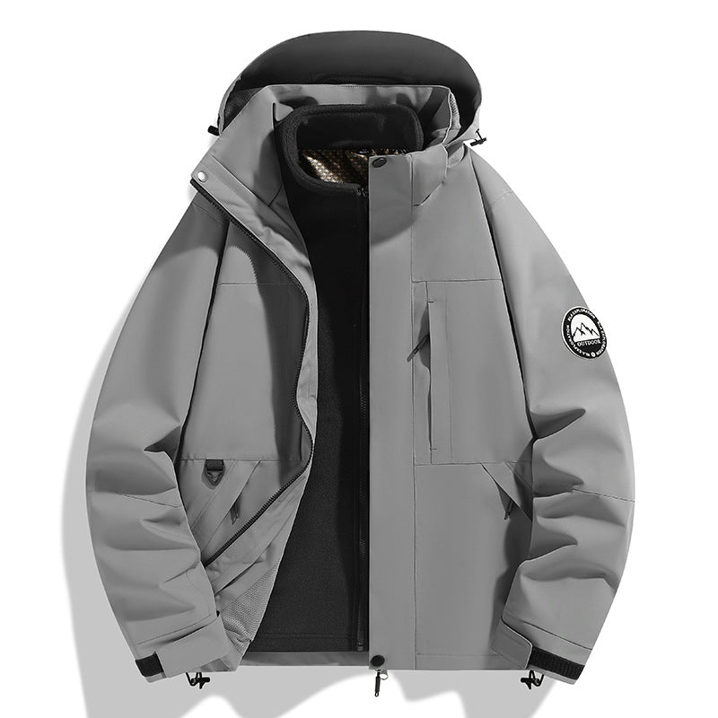 Women's two-layer softshell outdoor jacket with removable fleece inner jacket and hood Chichicherry