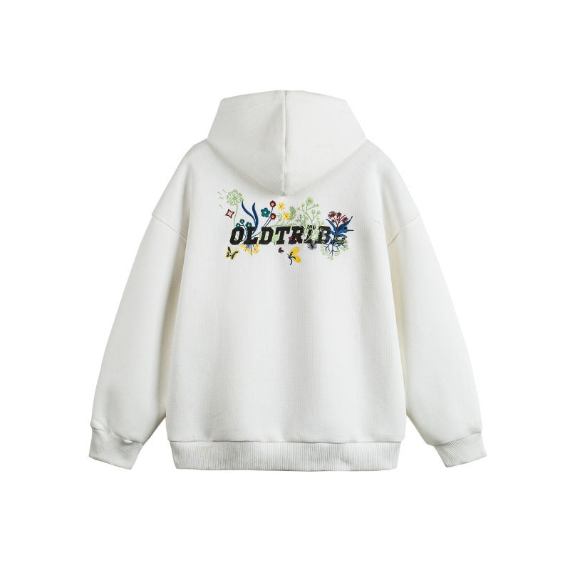 Unisex hooded zip jacket made of textured waffle quality in boxy cut with two-way zipper Chichicherry