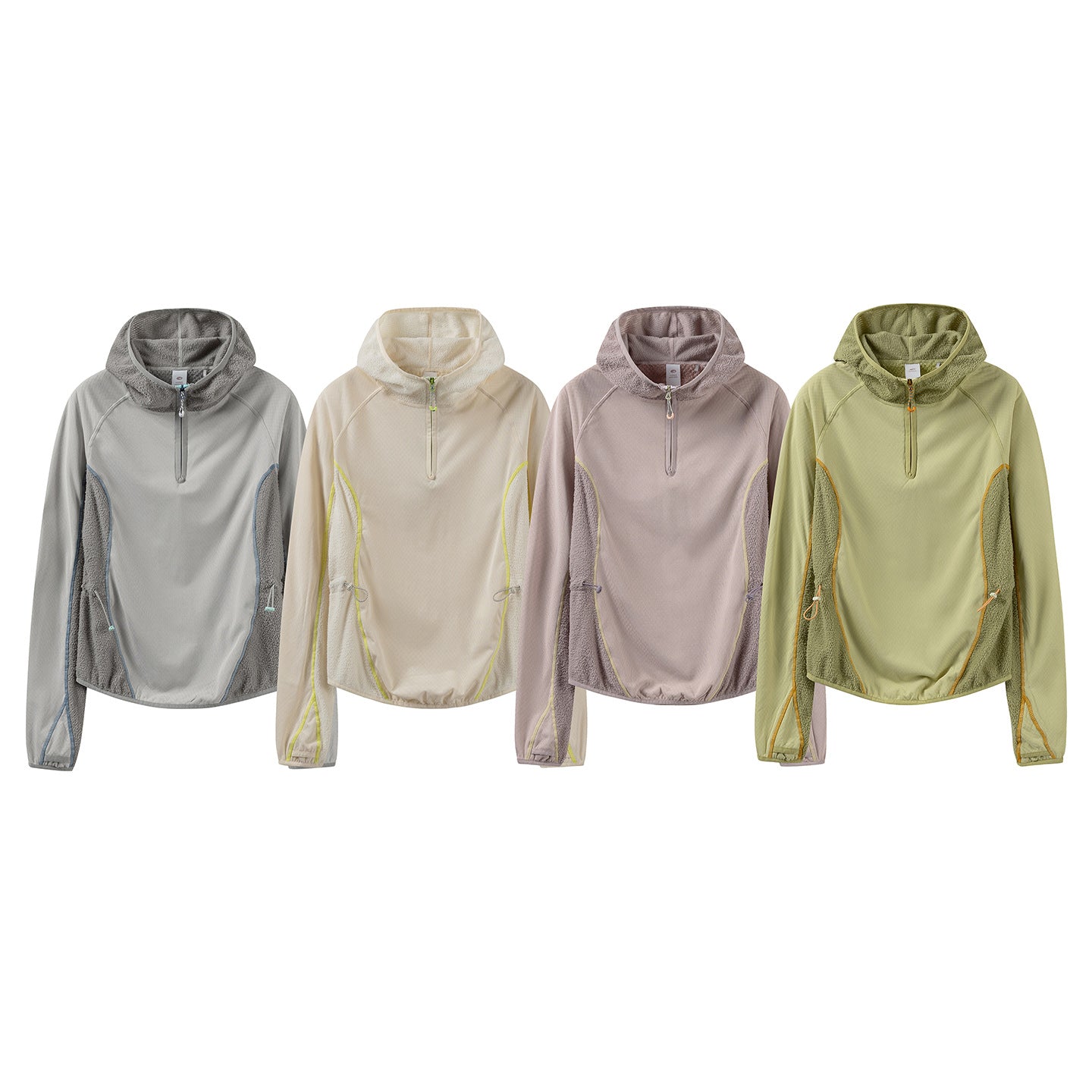 Women's Lightweight Hooded Half-Zip with Sherpa Inserts and Adjustable Hem Chichicherry