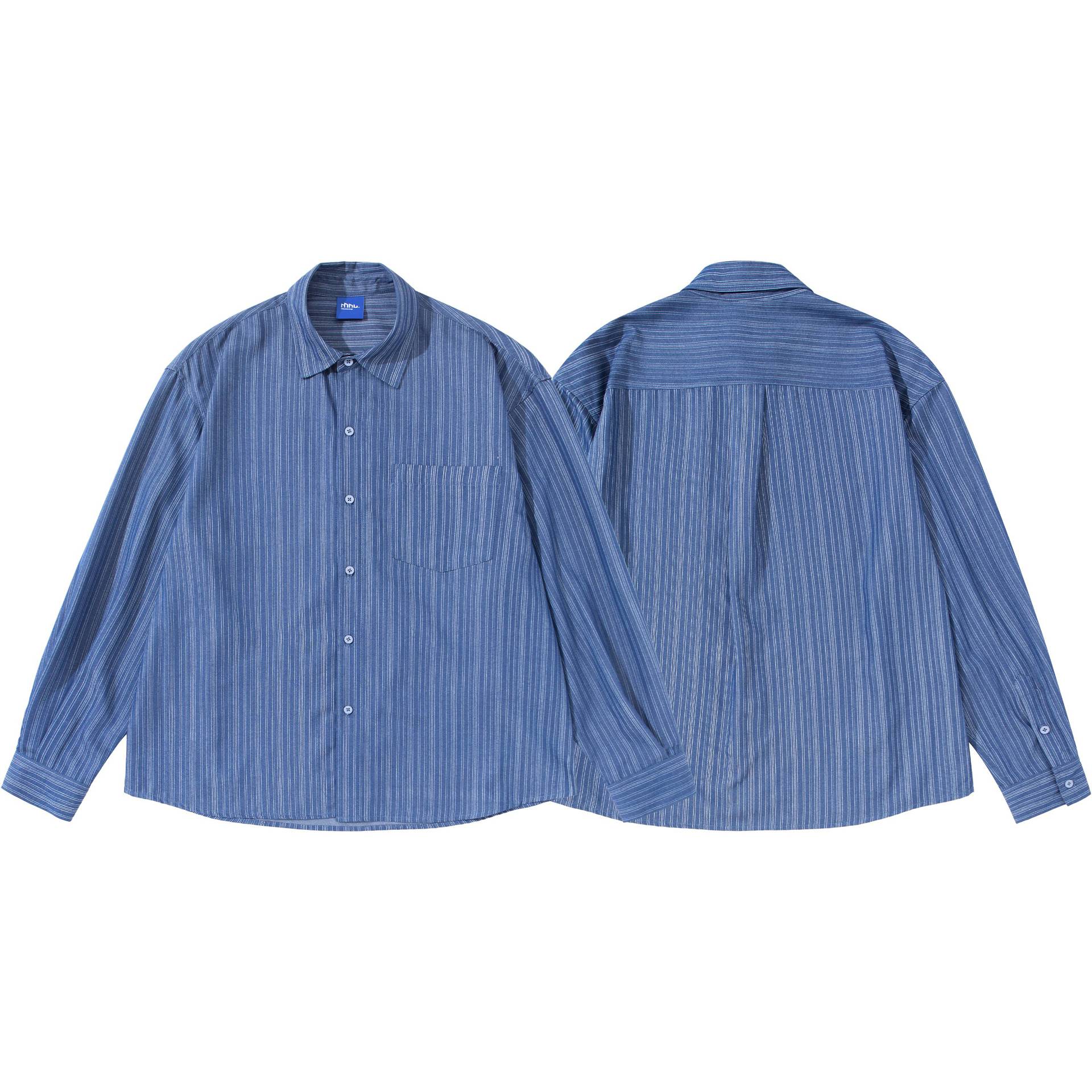 Unisex Striped Oversized Shirt in Boxy Cut Chichicherry