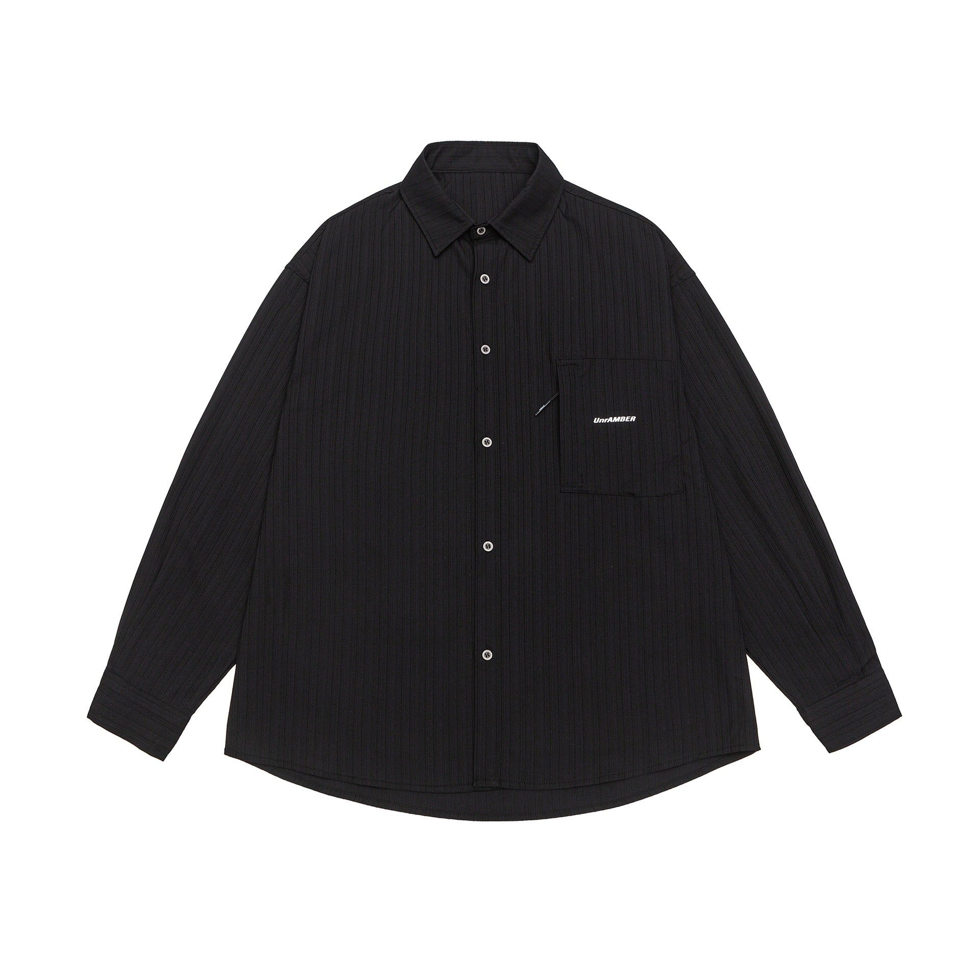 Unisex Oversize shirt with fine ribbed texture, breast pocket and Kent collar Chichicherry