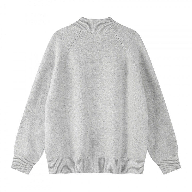 Unisex locker-cut fine-knit zip jacket with two-way zipper and ribbed cuffs Chichicherry