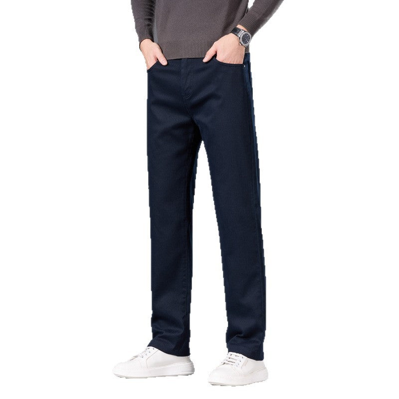 Men's Relaxed Cotton Twill Chino Pants with Straight Leg Chichicherry