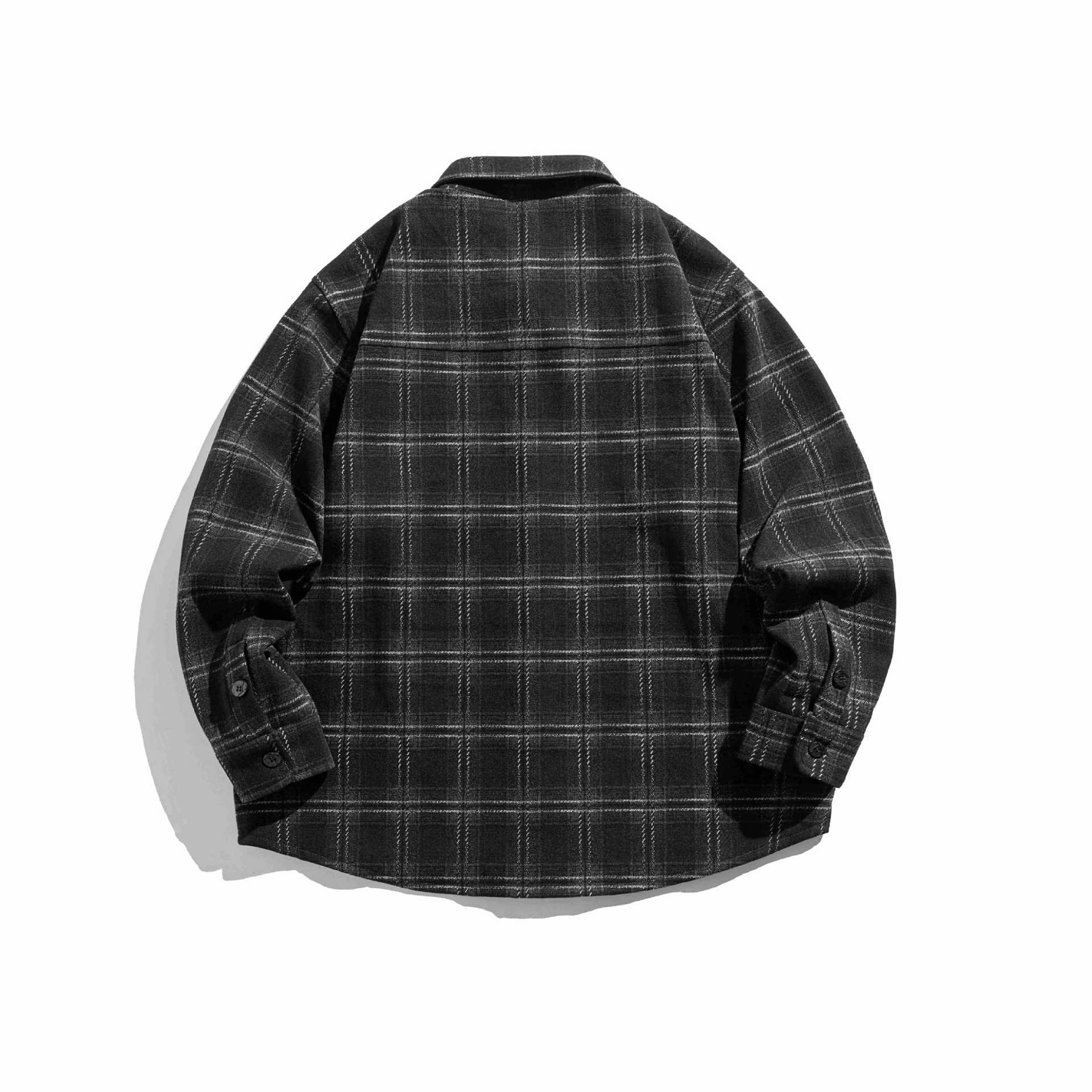 Men's Checked Overshirt made of fluffy twill with shirt collar Chichicherry